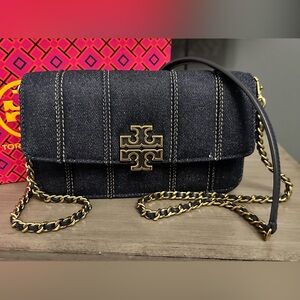 NWOT - Tory Burch Britten Denim Shoulder Crossbody Bag